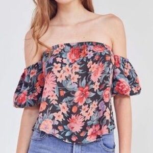 Kimchi Blue Floral Off-Shoulder Blouse